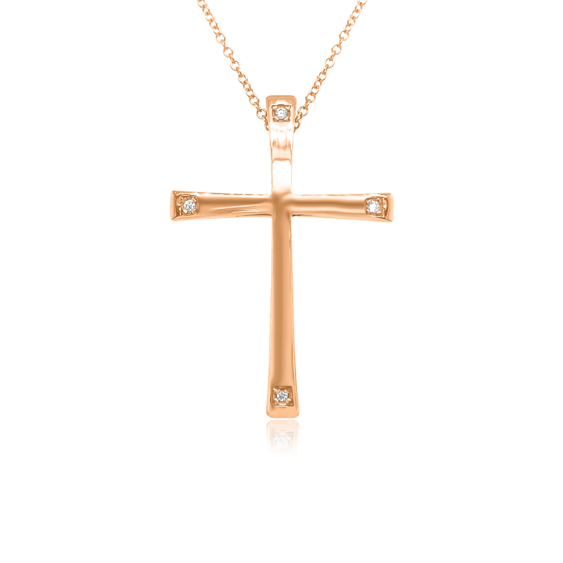two tone cross with diamonds