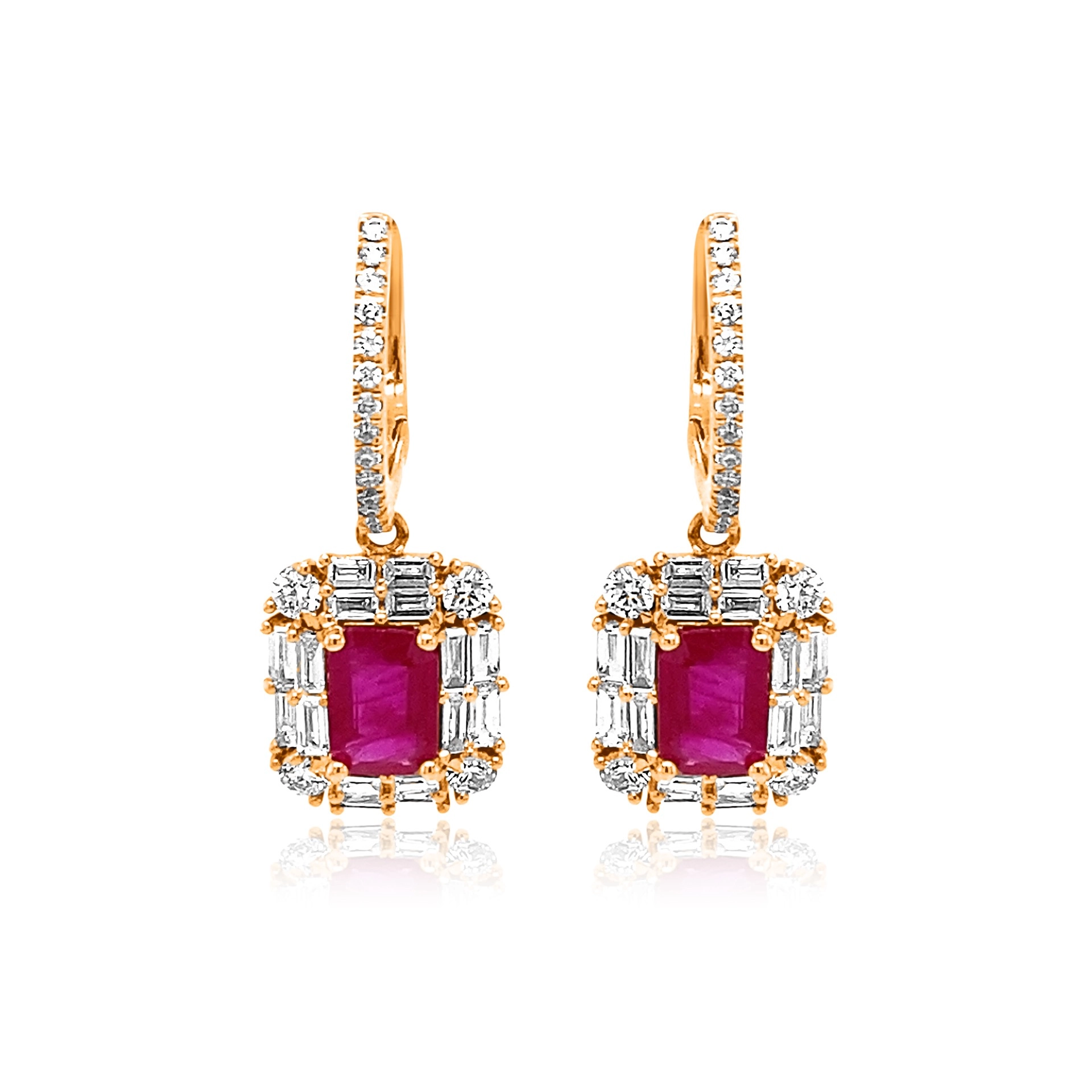 Ruby and diamond earrings 