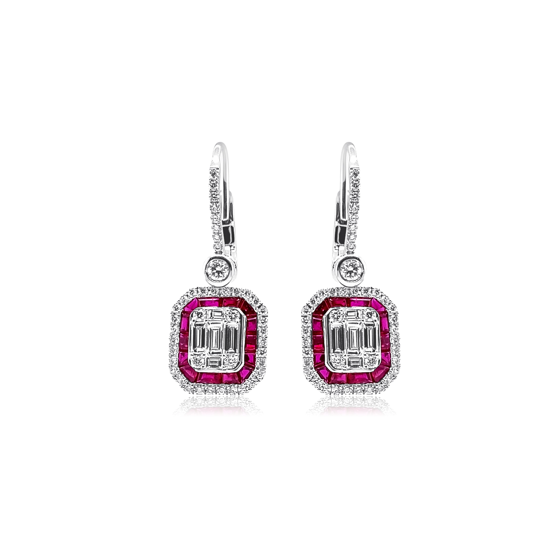 Ruby and diamond earrings 