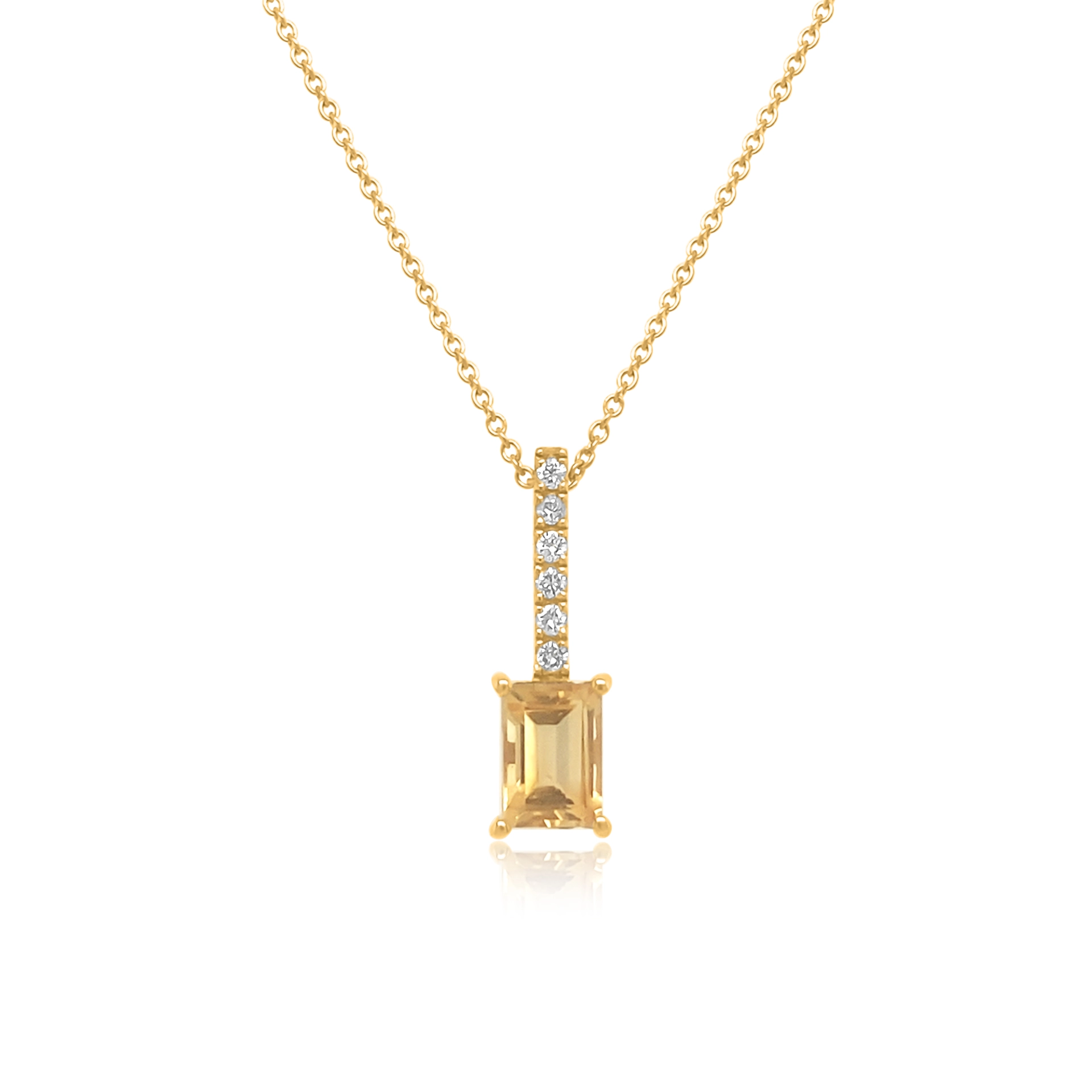 Pendant with citrine and diamonds
