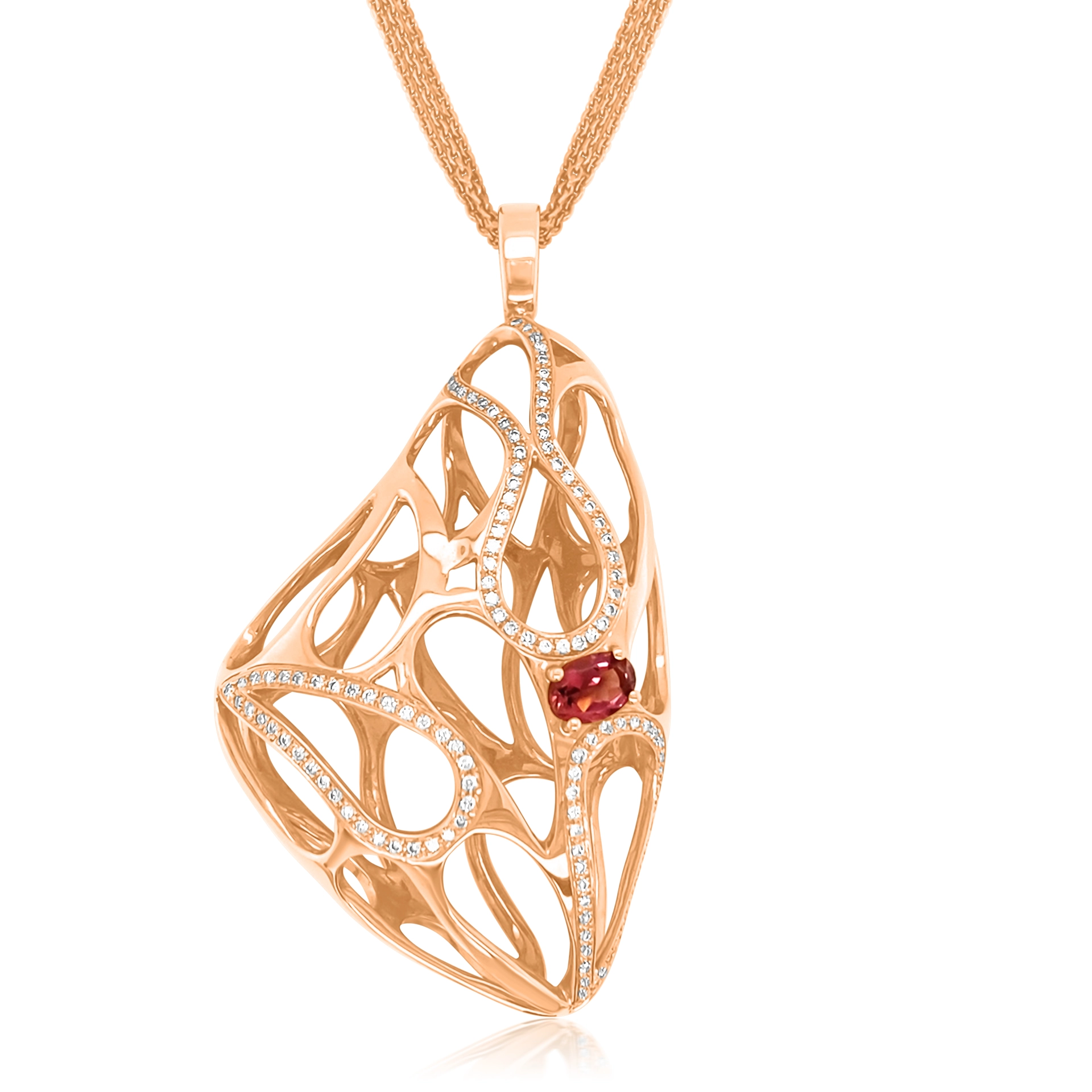 Pendant with tourmaline and diamonds