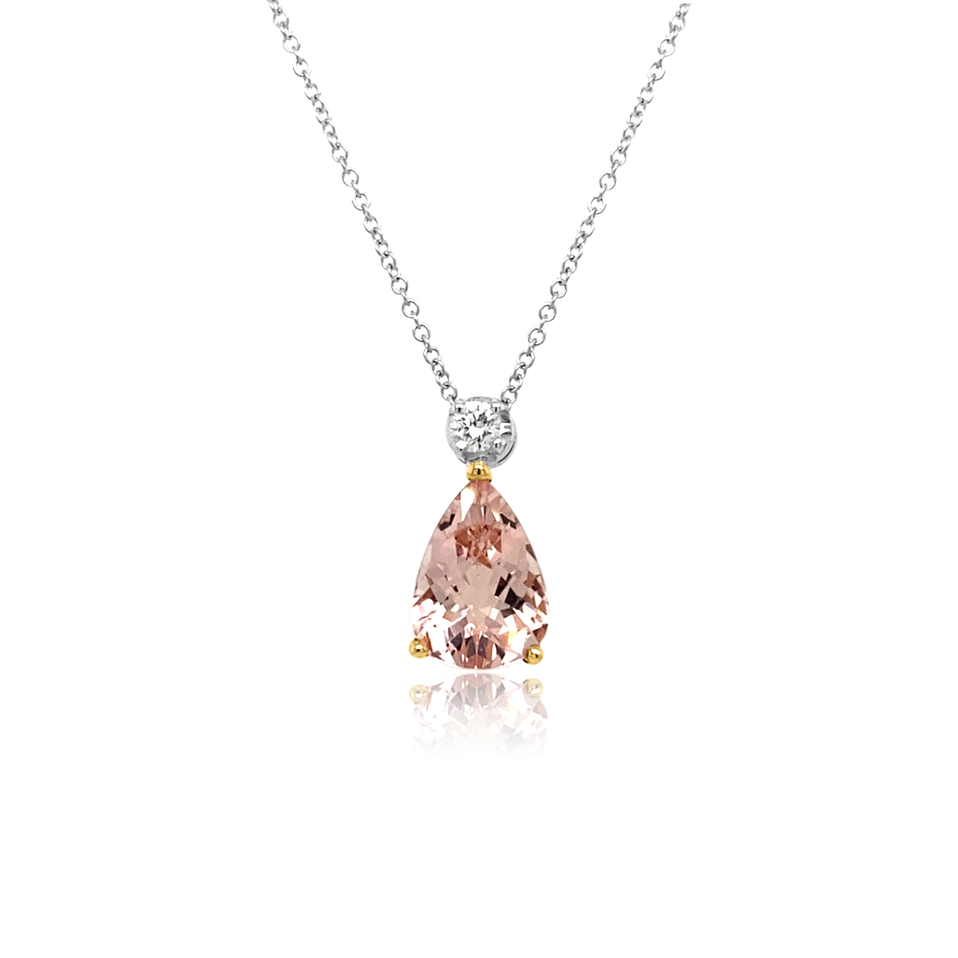Pendant with morganite and diamond