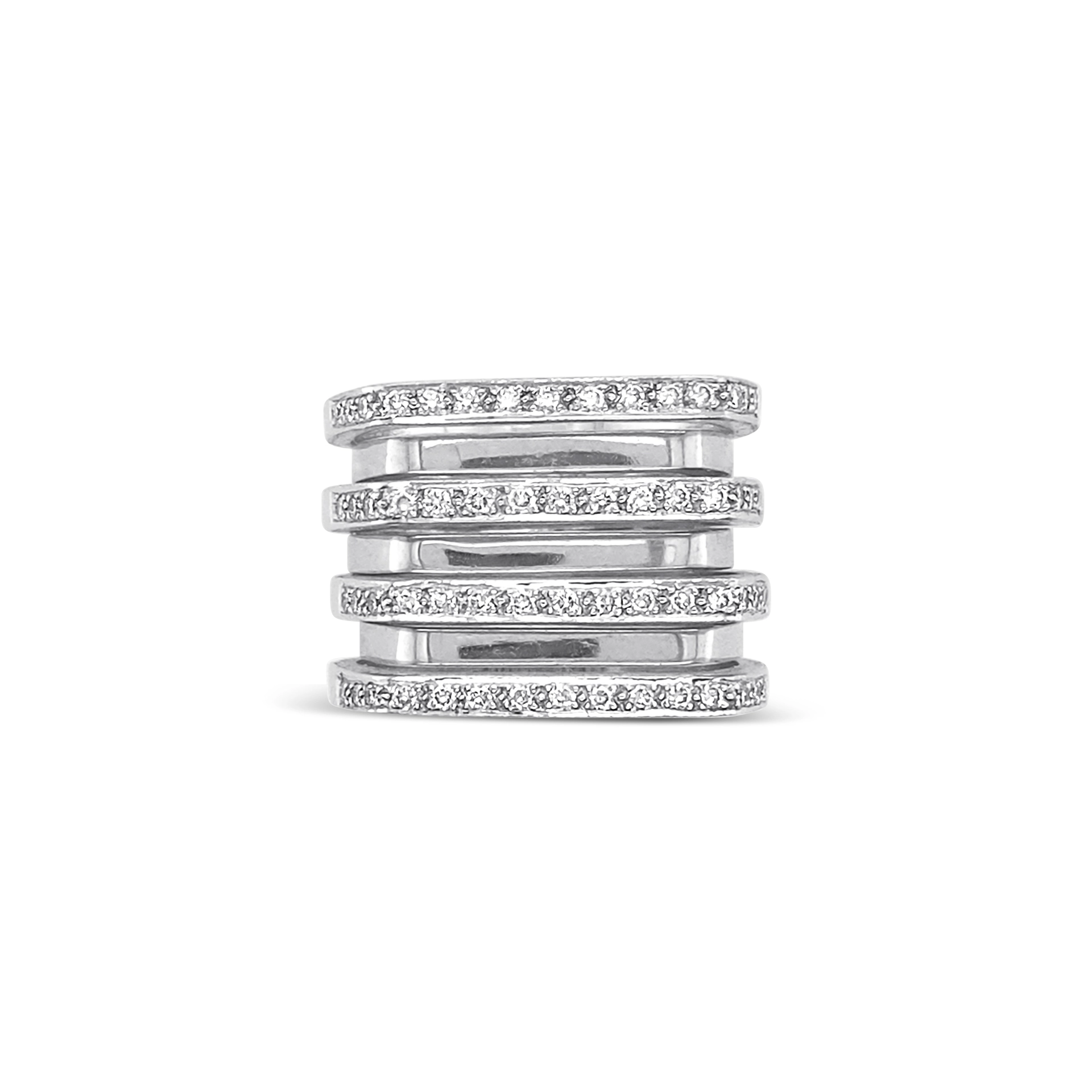 Geometric ring with diamonds 