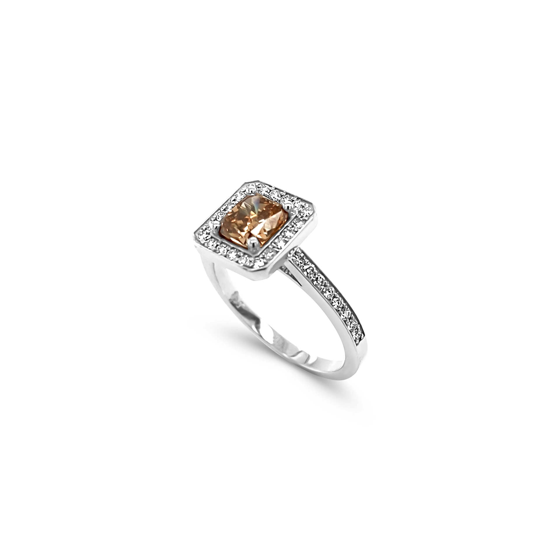Fancy orange engagement ring 